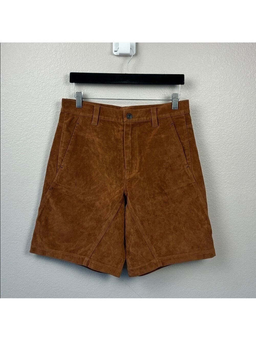 Free People Dylan Vegan Suede Long Shorts Brown Bermuda We The Free 27 NWT - Picture 4 of 11